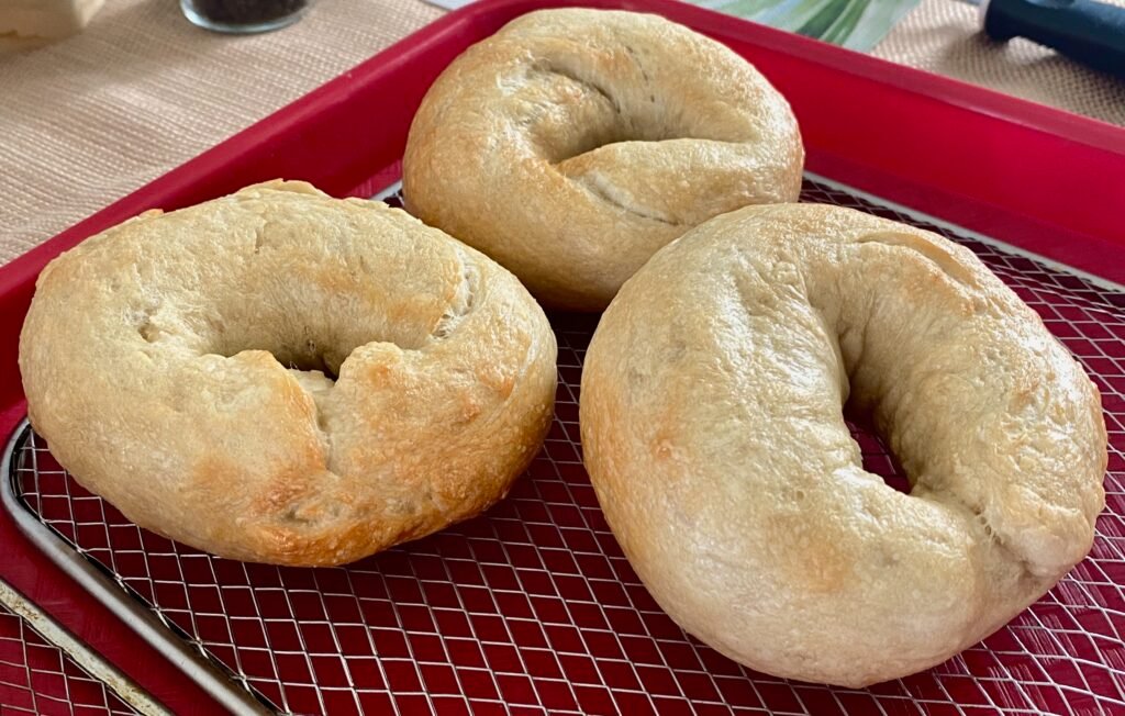 three plain bagels